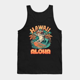 Aloha Surf Cat Hawaii Vintage Tank Top